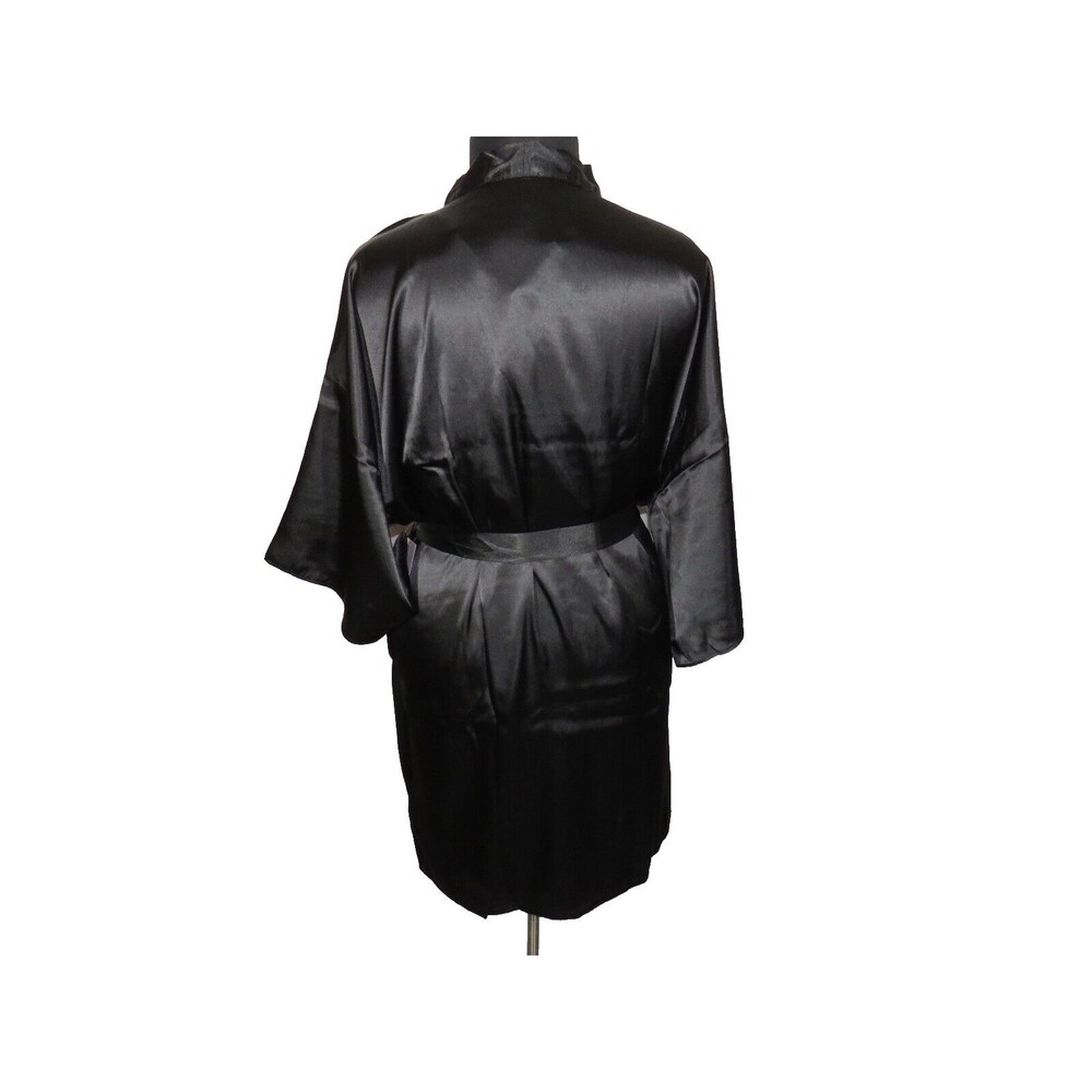 Secret Treasures Floral Satin Chemise & Black Kimono Style Robe, Plus Size 3X - Picture 10 of 11